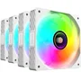 MARS GAMING Kit 4 Ventiladores PC Auxiliar MF-SI4KIT A-RGB Infinity Blanco - 4x Ventiladores Ultrasilenciosos ARGB con Mando a Distancia